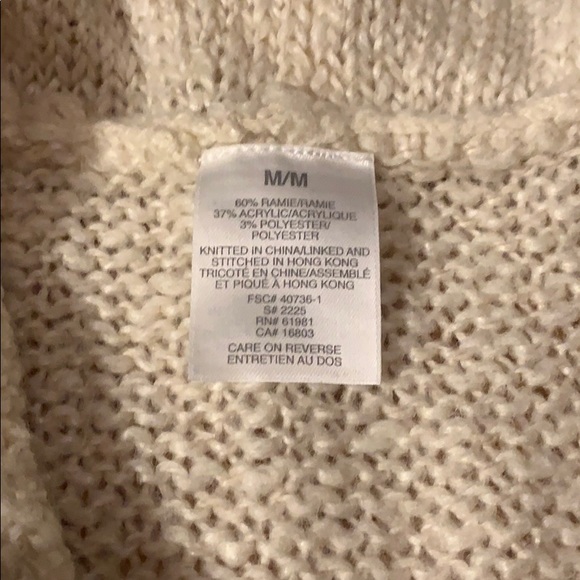 Long Cream Cable Knit Single Button Sweater  M - Picture 3 of 5